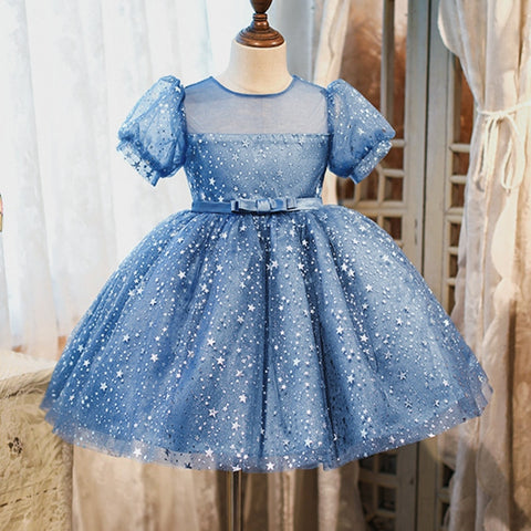 Vestido de Princesa Azul - 9 meses a 5 anos