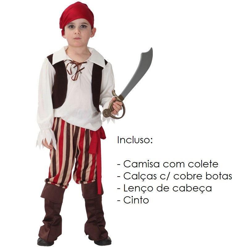Fantasia Infantil de Pirata para Meninos - 110 a 140 cm – O Mundo da Nuvem