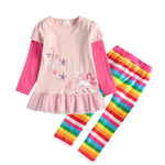 Conjunto Infantil Feminino Colorido de Calça e Blusa  - 3 a 8 anos