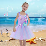 Vestido de Tutu da Pequena Sereia Ariel - 2 a 10 Anos