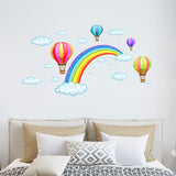 Adesivo decorativo (papel de parede) -  Balão, arco íris e nuvem