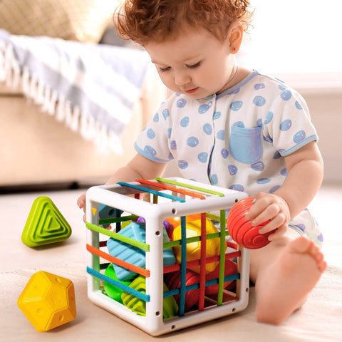 Brinquedo educativo para bebês, montessoriano, colorido