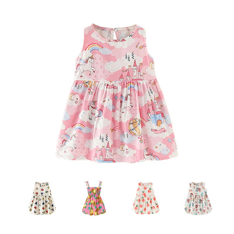 Vestido Infantil de Verão para Princesas - 12 meses a 5 anos