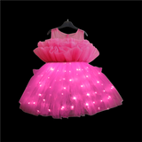 Vestido Rosa com Luzes LED - 1 a 6 anos