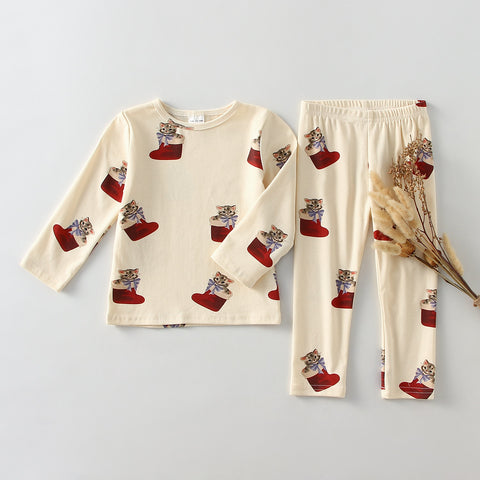 Pijama de manga comprida para bebê e criança - 1 a 6 anos