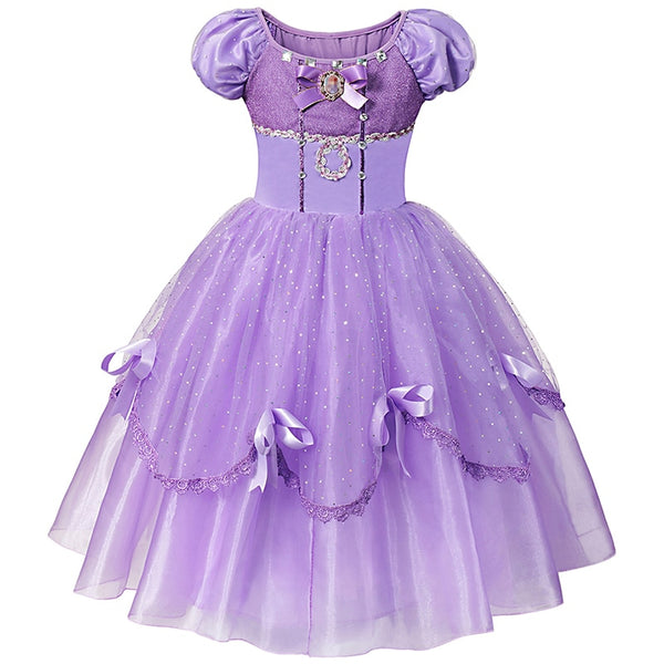 Disney princesa sofia meninas verão algodão vestido princesa